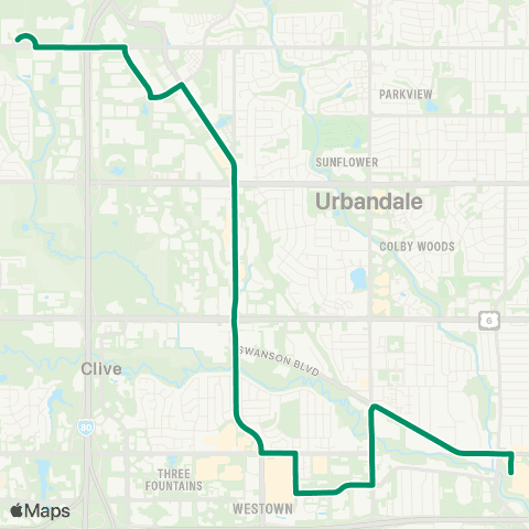 DART NW Urbandale map