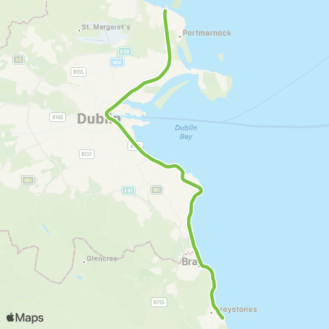 DART Bray - Howth map