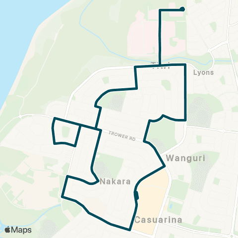 Darwinbus Darwin Hospital Precinct - Tiwi - Nakara map
