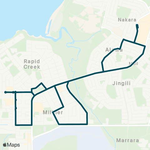 Darwinbus Millner - Rapid Creek - Alawa map