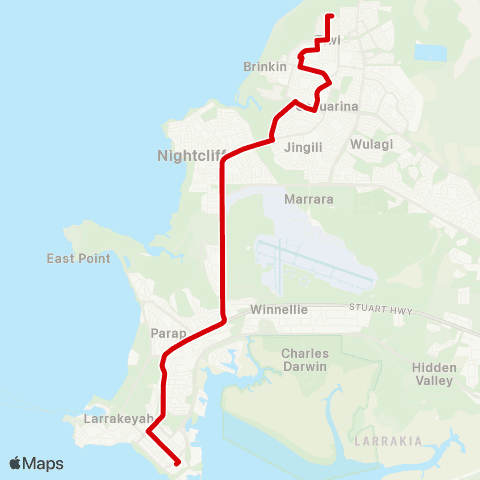 Darwinbus Hospital Precinct - Darwin Express map
