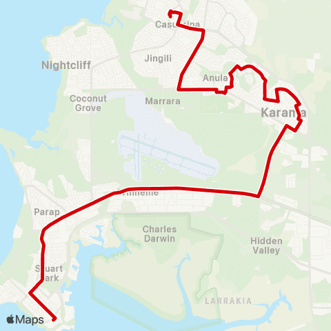 Darwinbus Karama - Darwin Semi Express map
