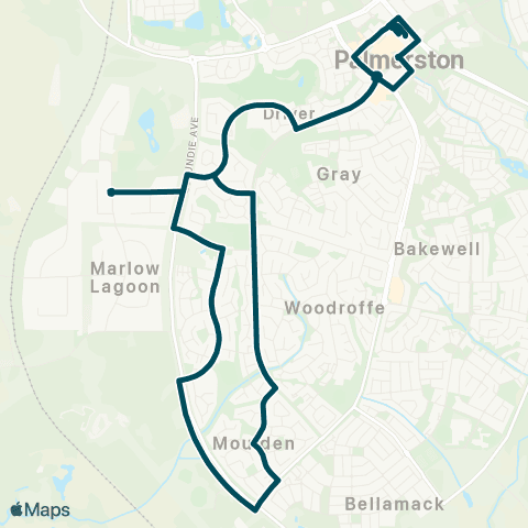 Darwinbus Palmerston - Driver - Moulden map