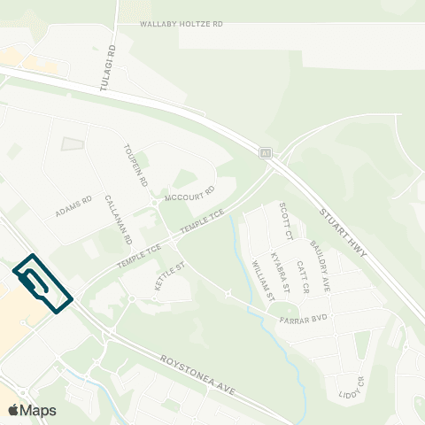Darwinbus Palmerston - Palmerston Regional Hosp map