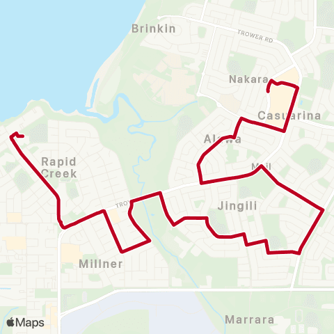 Darwinbus School - Darwin map