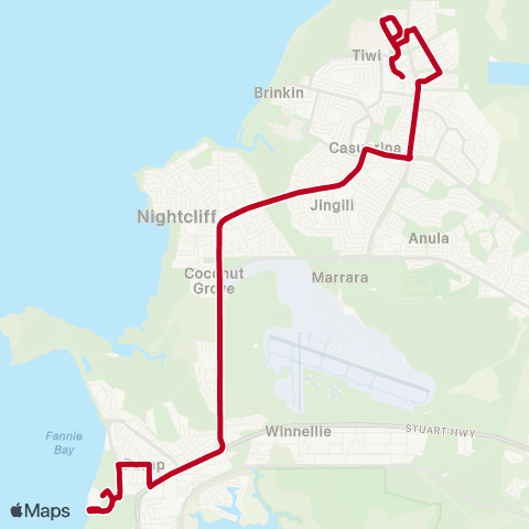 Darwinbus School - Darwin map