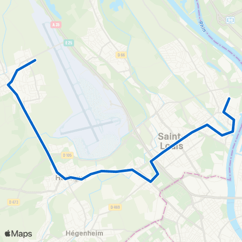 DistriBus Blotzheim Clostermann - Huningue Alsace map