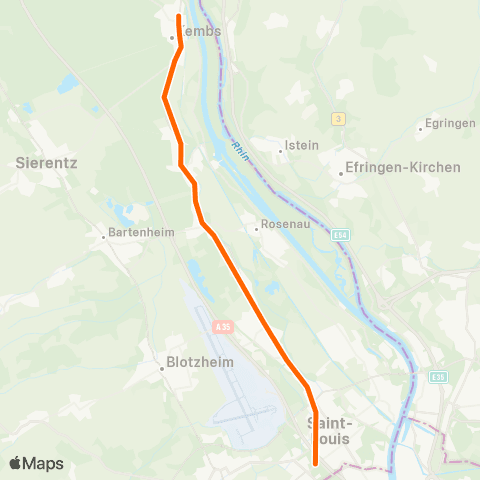 DistriBus Kembs Kembs N. - St-Louis St-Louis Gare map