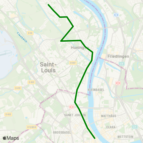 DistriBus Village-Neuf Paix - Bâle Schifflände map