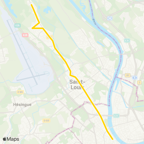 DistriBus St-Louis Professeur Coste / Parc Soleil - Bâle Schifflände map