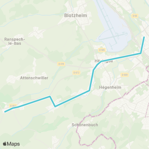 DistriBus Folgensbourg Cesarhof - St-Louis St-Louis Gare map
