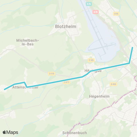 DistriBus Michelbach-le-Haut Michelbach-le-Haut Ctre - St-Louis St-Louis Gare map