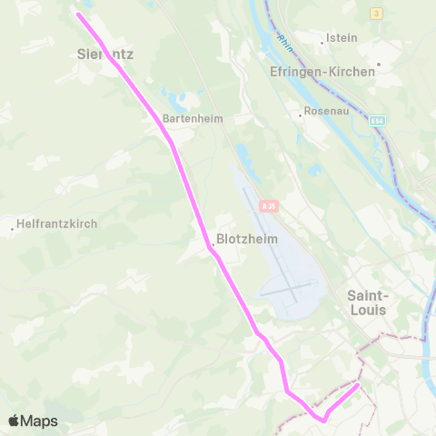 DistriBus Sierentz Zone Commerciale - Bâle Bachgraben map