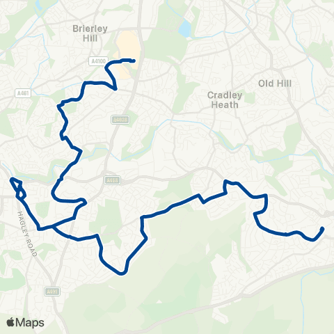 Diamond Bus Merry Hill Bus Sta - Halesowen Bus Sta map