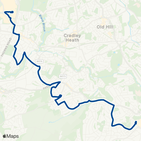 Diamond Bus Halesowen Bus Sta - Merry Hill Bus Sta map
