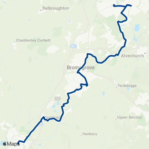 Diamond Bus Longbridge Station - Ombersley Street E map