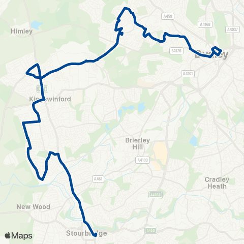 Diamond Bus Stourbridge Interchange - Priory St map