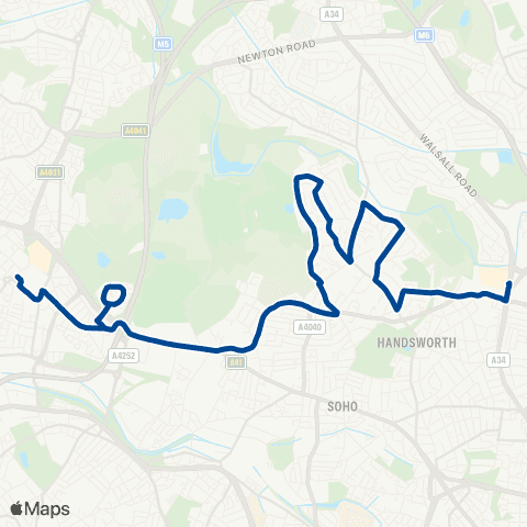 Diamond Bus W Bromwich Bus Sta - Perry Barr Rail Sta map