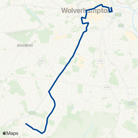 Diamond Bus Wednesbury Bus Sta - W Bromwich Bus Sta map