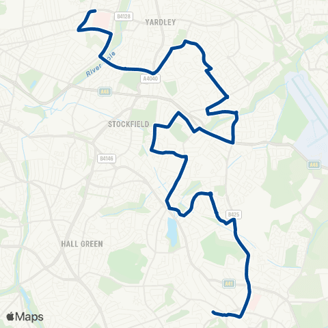 Diamond Bus Solihull Sta Interchange - Heartlands Hosp map