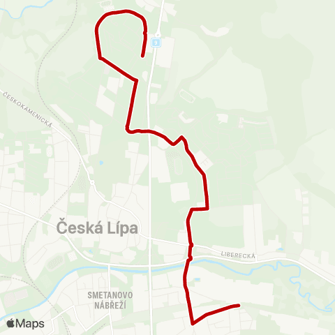 Doprava Česká Lípa Sídliště Lada - Bardějovská - Česká map