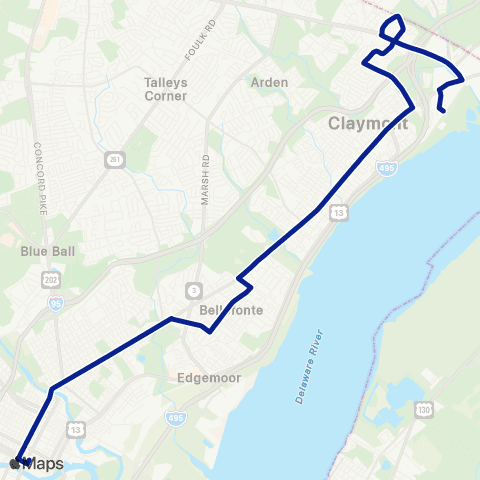 DART First State Philadelphia Pike - Market St map