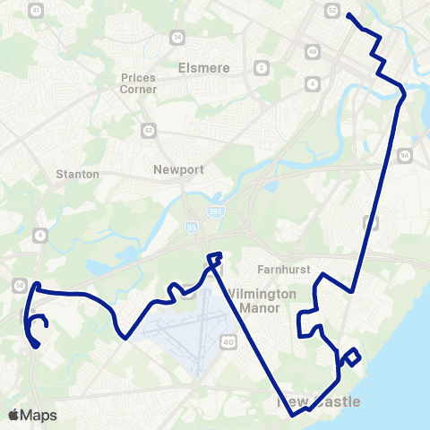 DART First State New Castle Av - Jeff Farm - Ch Mall map