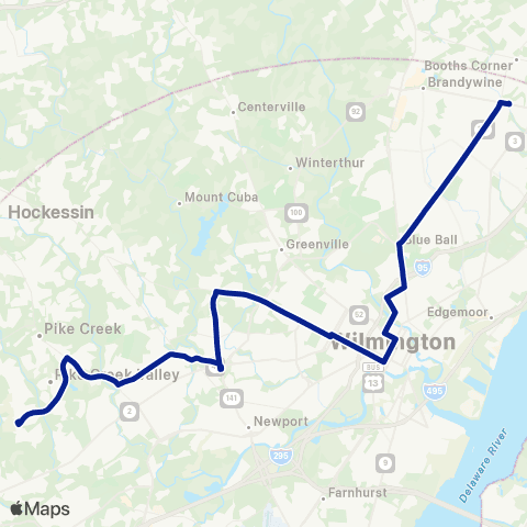 DART First State Pike Creek Valley - Wilm - Foulk Rd map