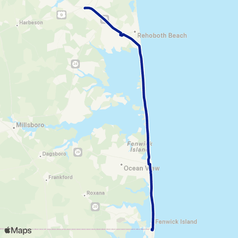 DART First State Lewes - Ocean City, Md map