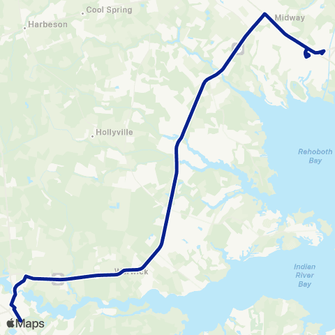 DART First State Millsboro - Rehoboth map