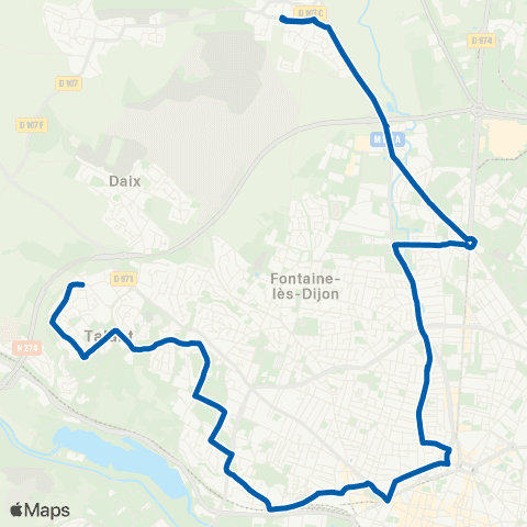 Divia Talant Citadelle - Ahuy map