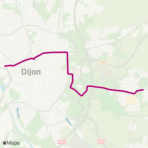 Divia Dijon Gare - Quetigny Centre map