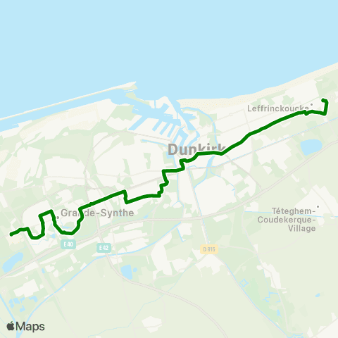 DK’BUS Leffrinckoucke Fort des Dunes - Gde-Synthe Puythouck map