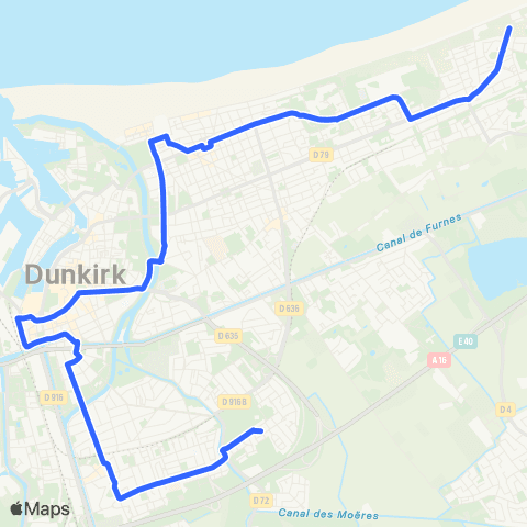 DK’BUS Leffrinckoucke-Plage Coudekerque - Branche Jardins de Steendam map