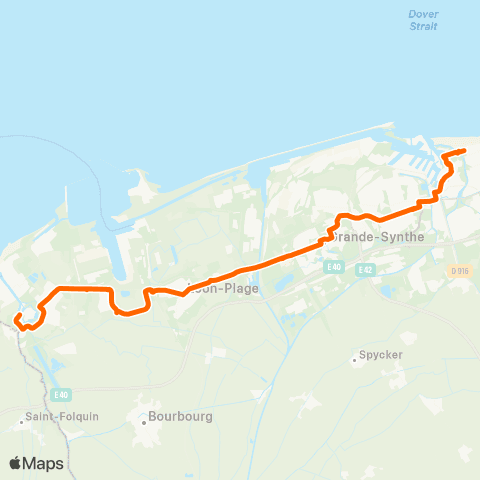 DK’BUS Gde-Synthe Puythouck - Dunkerque Malo Plage map