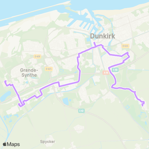 DK’BUS Gde-Synthe Puythouck - Coudekerque-Village Bois des forts map