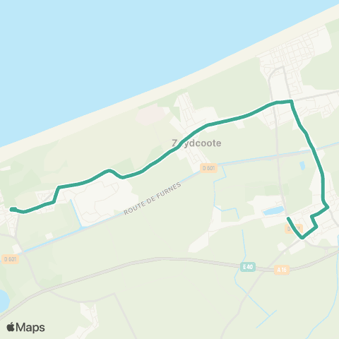 DK’BUS Ghyvelde les Moëres - Fort des Dunes map