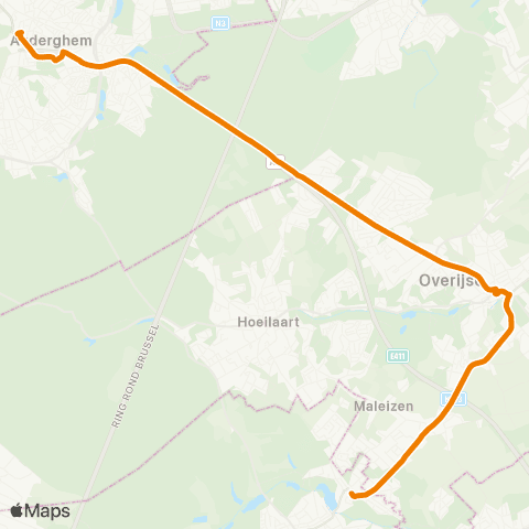 De Lijn Oudergem - Overijse Maleizen - Terhulpen map