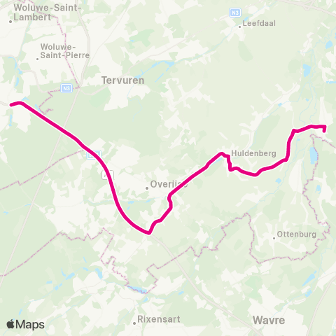 De Lijn Snelbus Oudergem - Huldenberg - Sint-Joris-Weert map