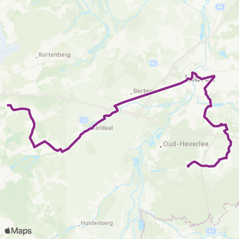 De Lijn Sterrebeek - Leefdaal - Leuven - Vaalbeek map