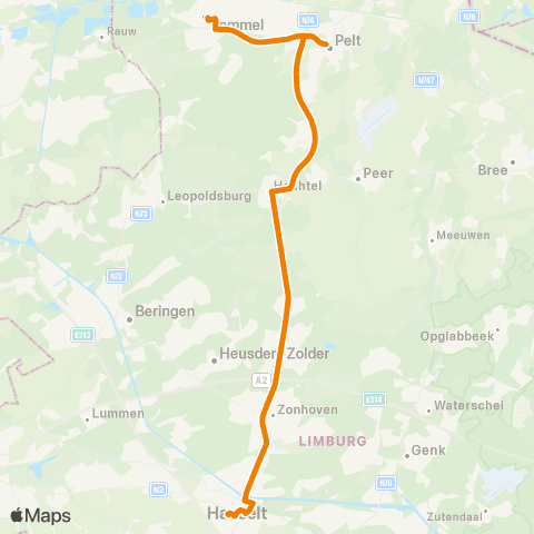 De Lijn Hasselt - Lommel map