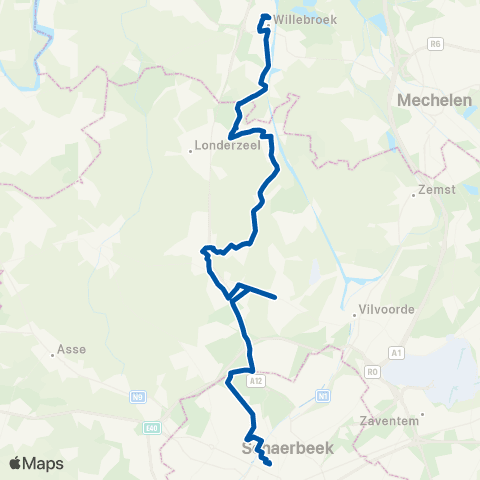 De Lijn Brussel Noord - Meise - Willebroek map