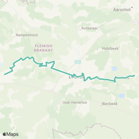 De Lijn Kortenberg - Erps-Kwerps - Leuven - Lubbeek map