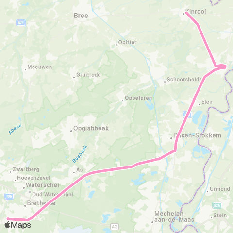 De Lijn Maaseik - Genk map