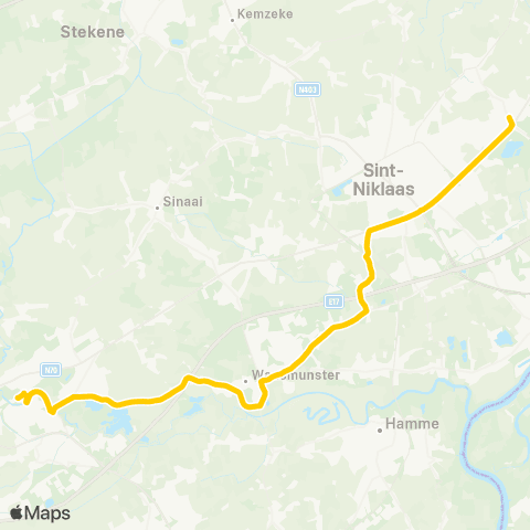 De Lijn Nieuwkerken - Waasmunster - Lokeren map