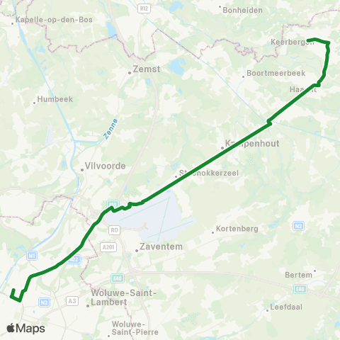 De Lijn Brussel Noord - Haacht - Keerbergen map