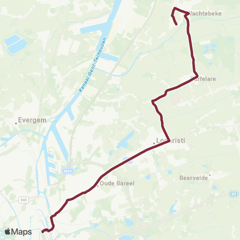 De Lijn Gent - Dampoort - Lochristi - Wachtebeke Warande map