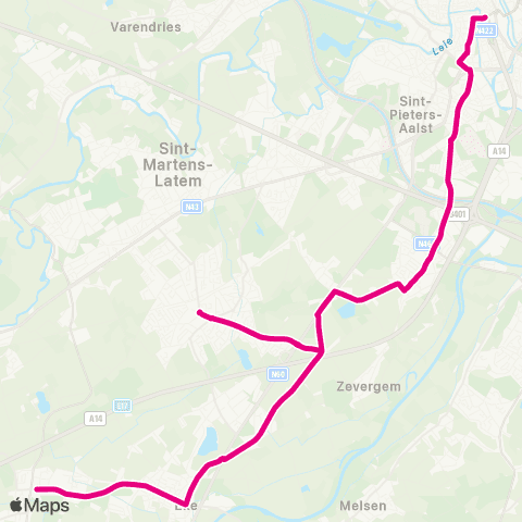 De Lijn Gent - Nieuw Gent - Zwijnaarde - De Pinte - Nazareth Dorp map