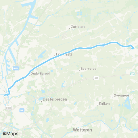 De Lijn Gent - Dampoort - Lochristi - Lokeren Station map
