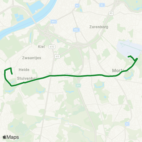 De Lijn Hoboken Lelieplaats - Zwaantjes map